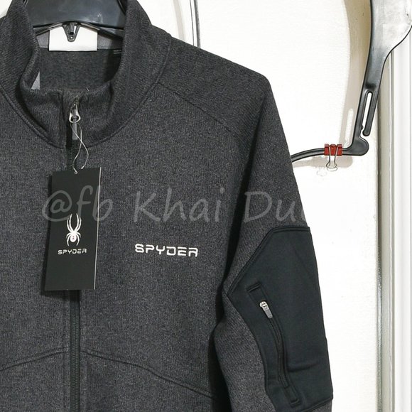 Spyder Men‎ full-zip Empire Jacket. BLACK/GRAY - Picture 3 of 6